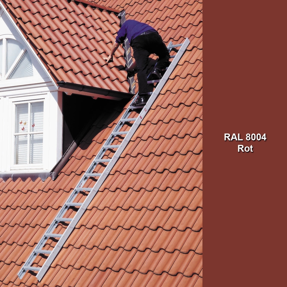 Euroline Premium Alu-Dachauflegeleiter, rot PREMIUM line Alu-Dachauflegeleiter, RAL 8004 rot, 7 Sprossen