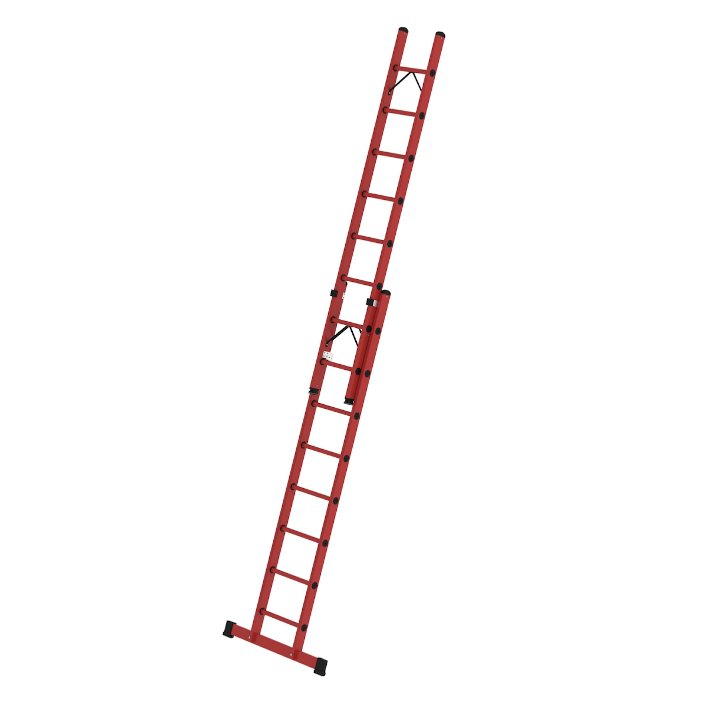 Sprossen-Schiebeleiter 2-teilig GFK mit Standard-Traverse 2x10 Sprossen