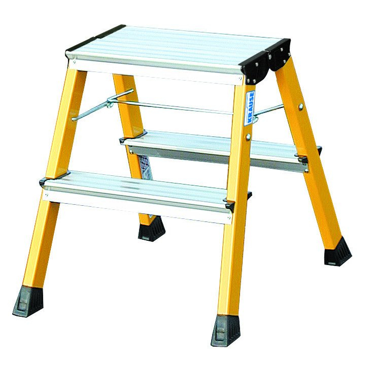 Monto Doppel-Klapptritt Rolly gelb 2x2 Sprossen/Stufen Monto Doppel-Klapptritt Rolly alu gelb 2x2 Stufen