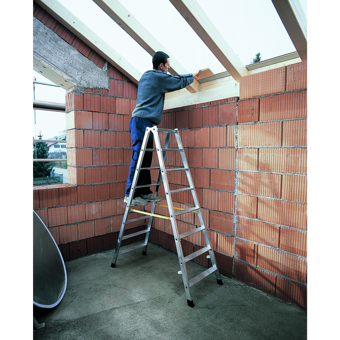 Nova B, Gebördelte Stufen-Stehleiter, beidseitig begehbar, 2x6 Stufen Nova B, Gebördelte Stufen-Stehleiter, beidseitig begehbar, 2x6 Stufen