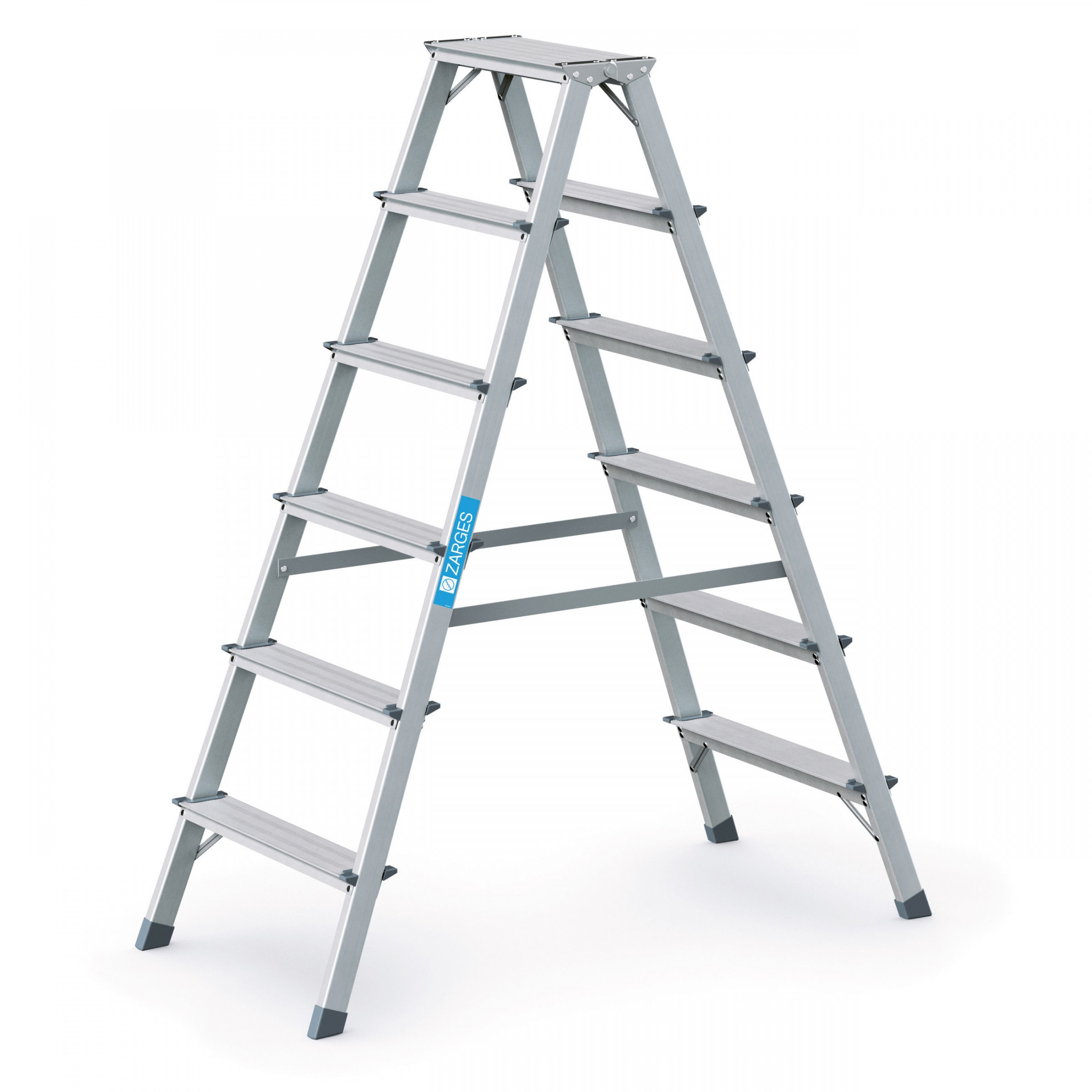 Zarges Genietete Stufen-Stehleiter Z200 einseitig begehbar 