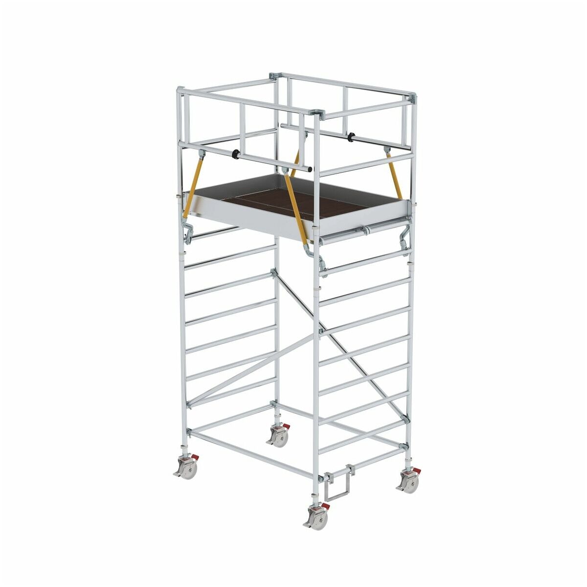 Rollgerüst SG mit Fahrbalken und Doppel-Plattform 1,80 x 1,35 m, Arbeitshöhe 5,07 m Rollgerüst SG mit Fahrbalken und Doppel-Plattform 1,80 x 1,35 m, Arbeitshöhe 5,07 m