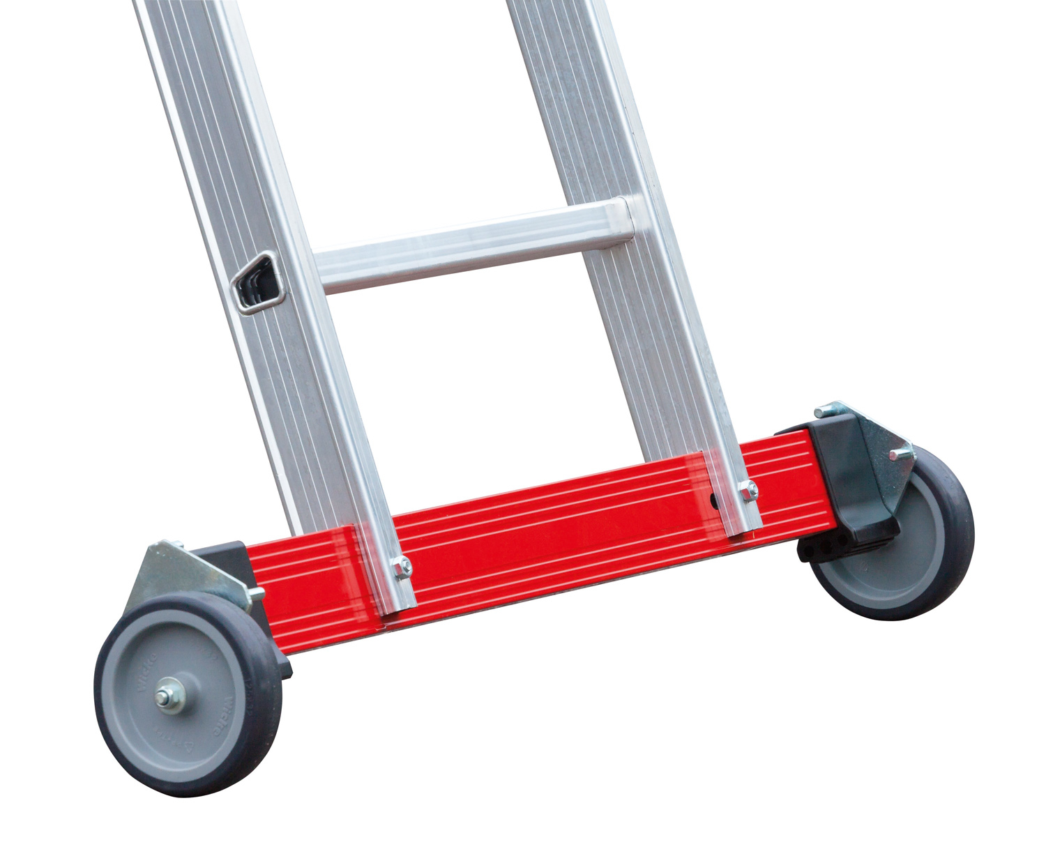 PREMIUM line Alu-Mehrzweckleiter 3-teilig, rollbar, 3 x 14 Sprossen