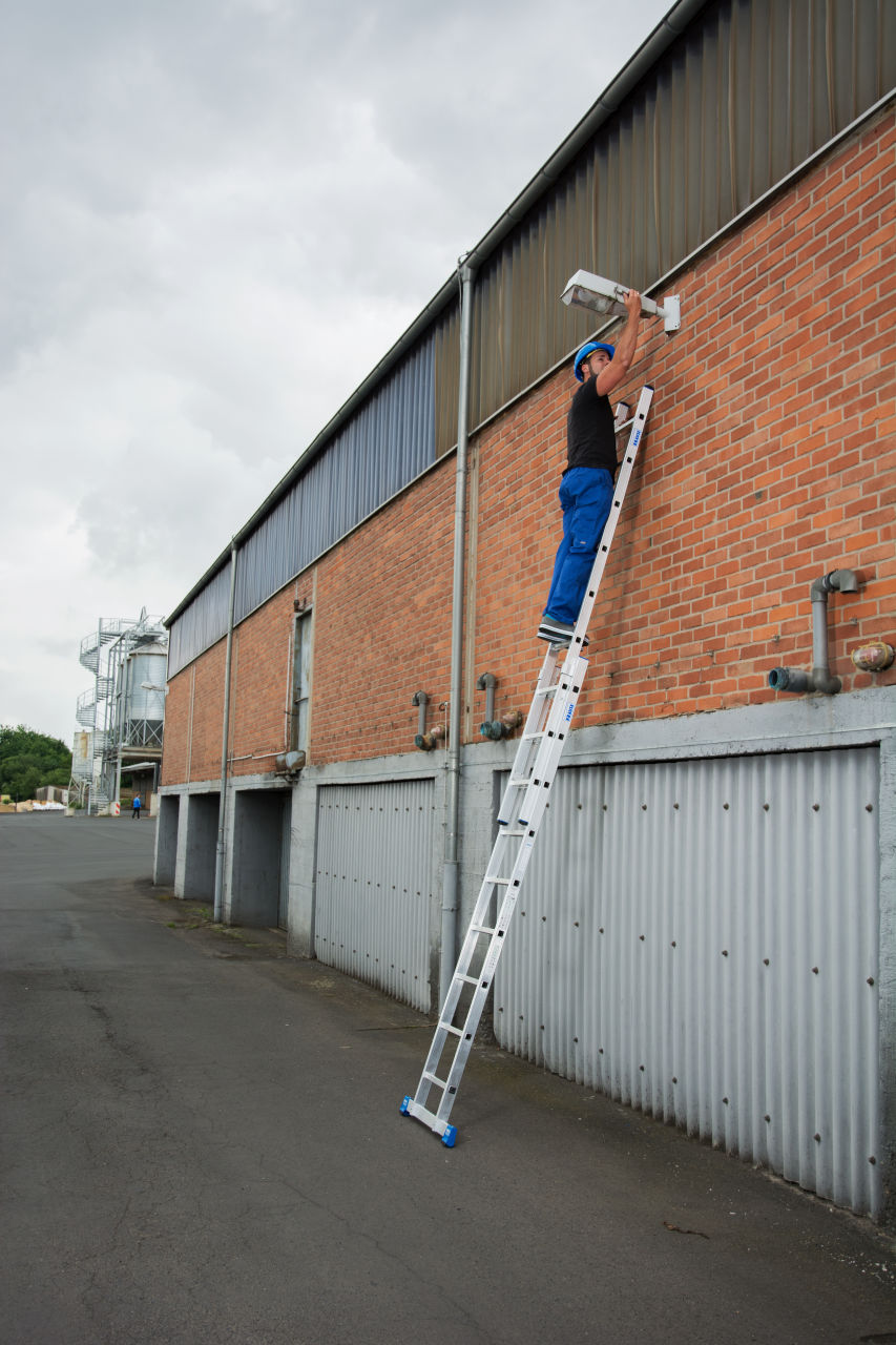STABILO Sprossen-Schiebeleiter, zweiteilig, 2x9 Sprossen STABILO Sprossen-Schiebeleiter, zweiteilig, 2x9 Sprossen