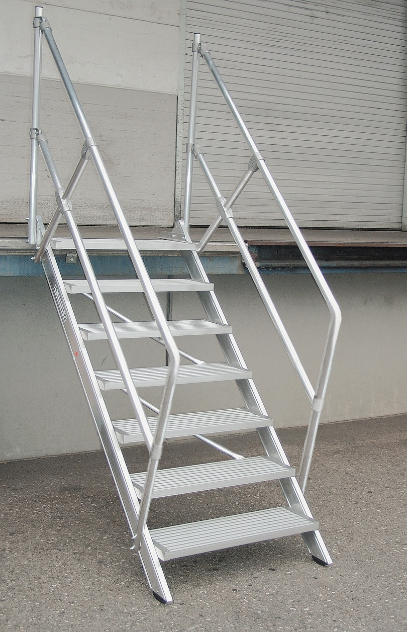 Aluminium-Treppe 45°, Stufenbreite 800 mm, 4 Stufen