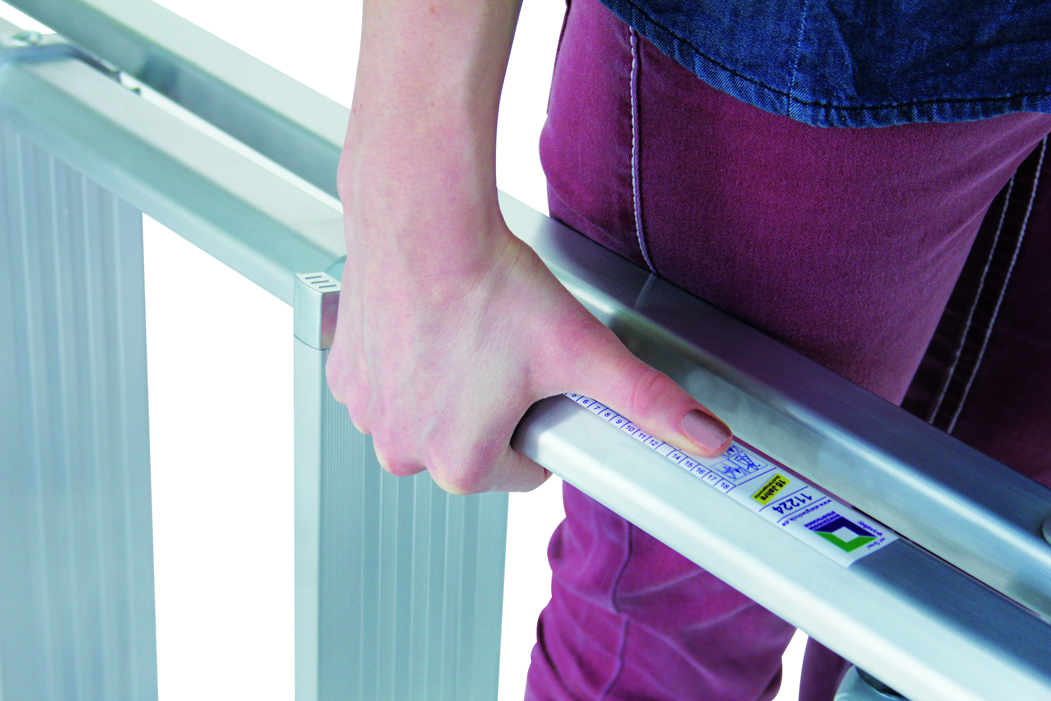ML Stufen-Stehleiter, beidseitig begehbar - 2 x 7 Stufen