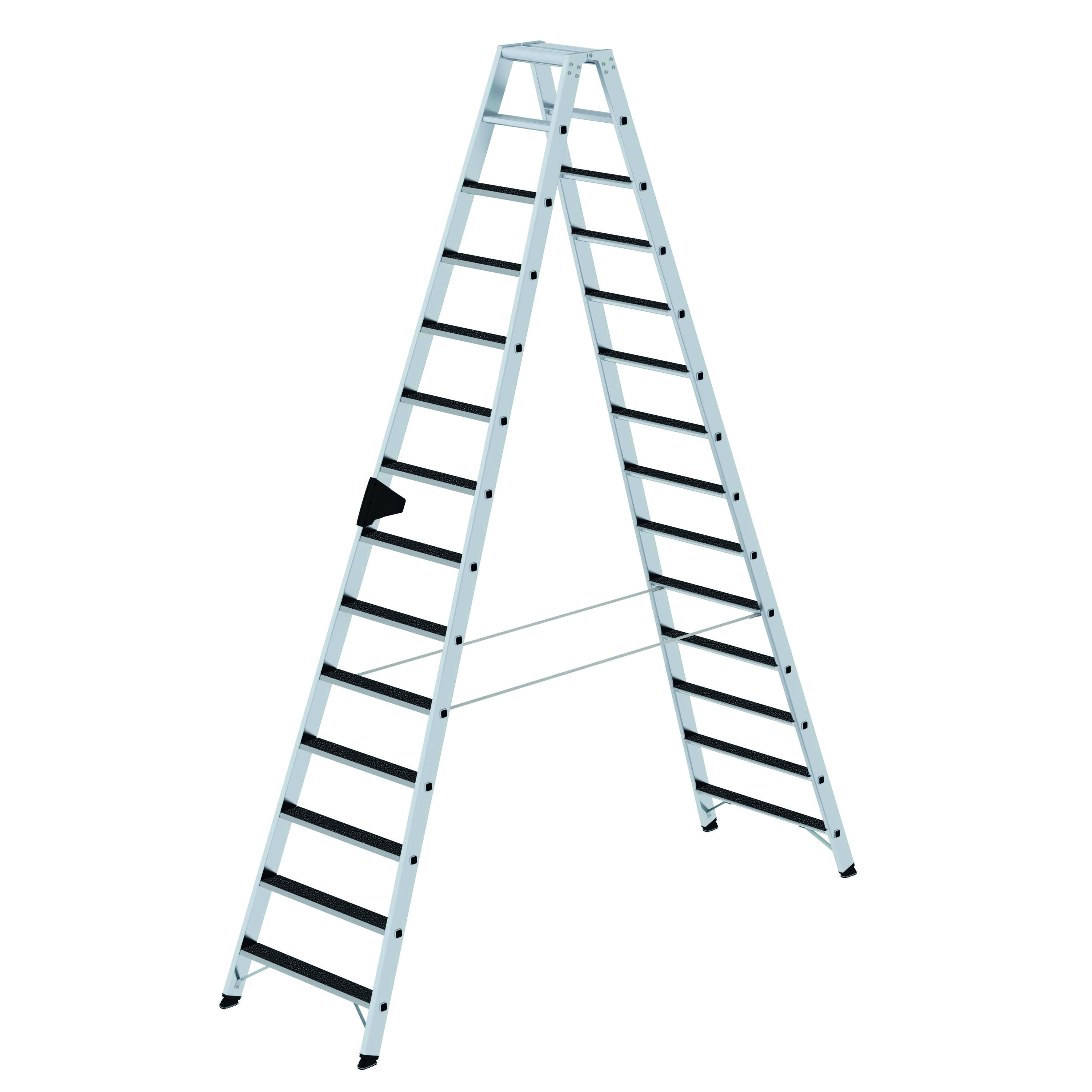 Stehleiter beidseitig begehbar mit clip-step R13, 2x14 Stufen Stufen-Stehleiter beidseitig begehbar mit clip-step R13, 2 x 8 Stufen