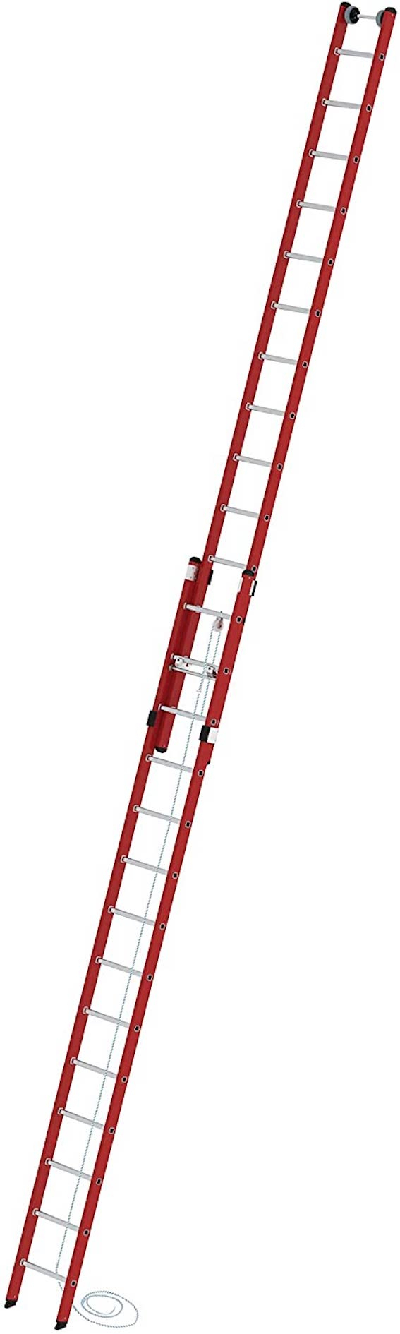 Kunststoff-Seilzugleiter, 2-teilig, 2x14 Sprossen/Stufen