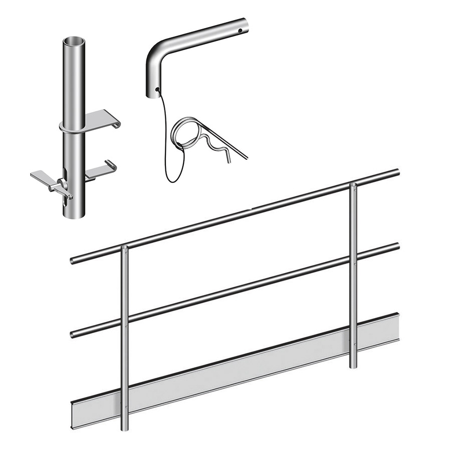 Seitenschutz für Alu-Steg 600, faltbar, 5,10 m