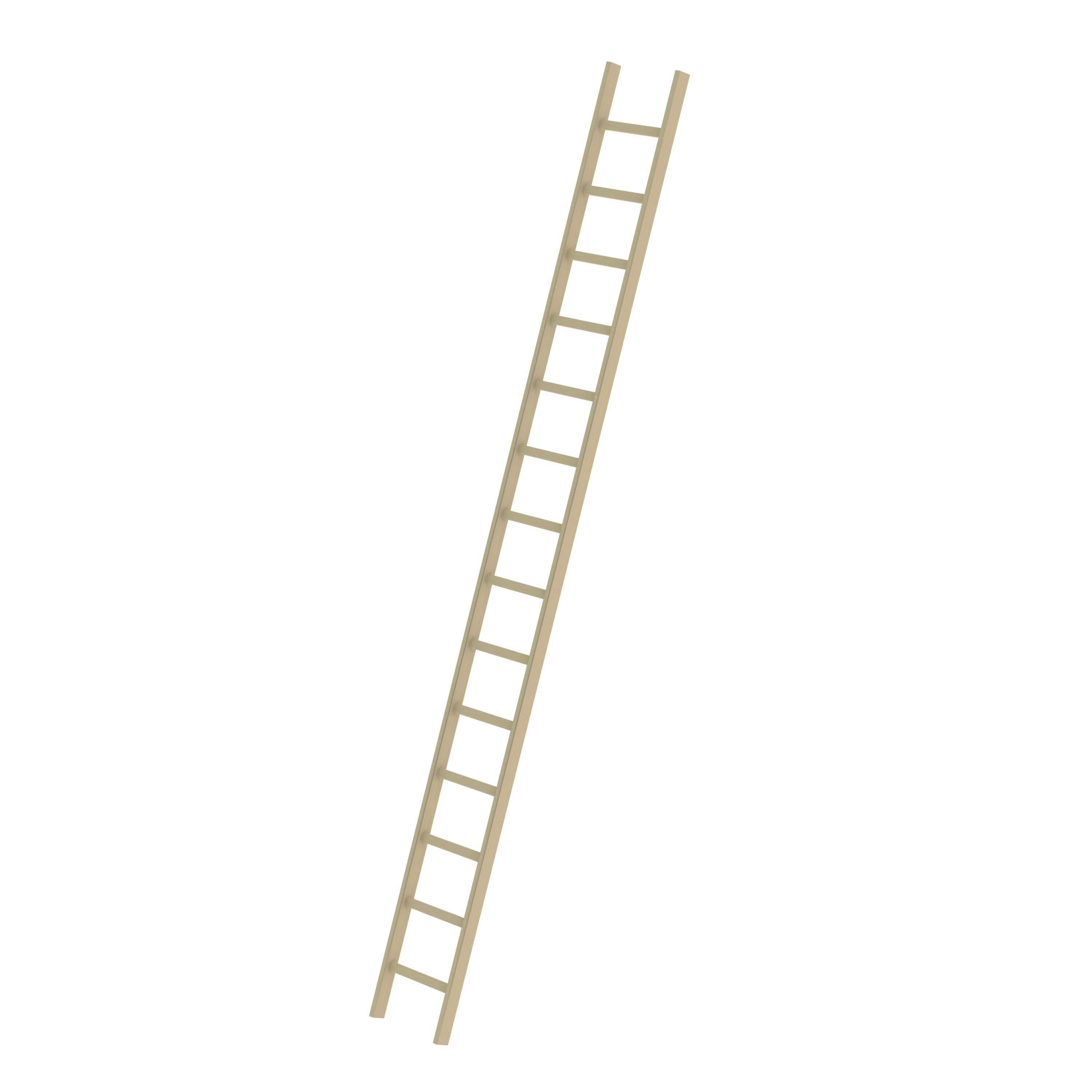 Sprossen-Anlegeleiter, 14 Stufen Sprossen-Anlegeleiter ohne Traverse, 6 Sprossen