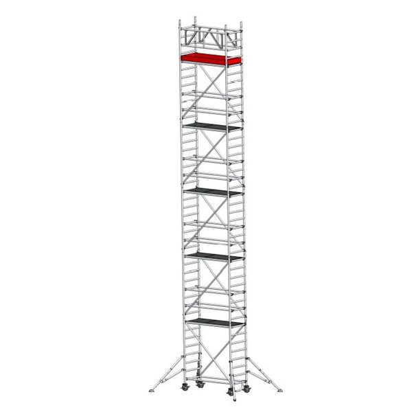 Gerüsttyp 9511 (Plattform 0,75 x 1,80) mit Auslegern - Arbeitshöhe 12,35 m Gerüsttyp 9511 (Plattform 0,75 x 1,80) mit Auslegern - Arbeitshöhe 12,35 m