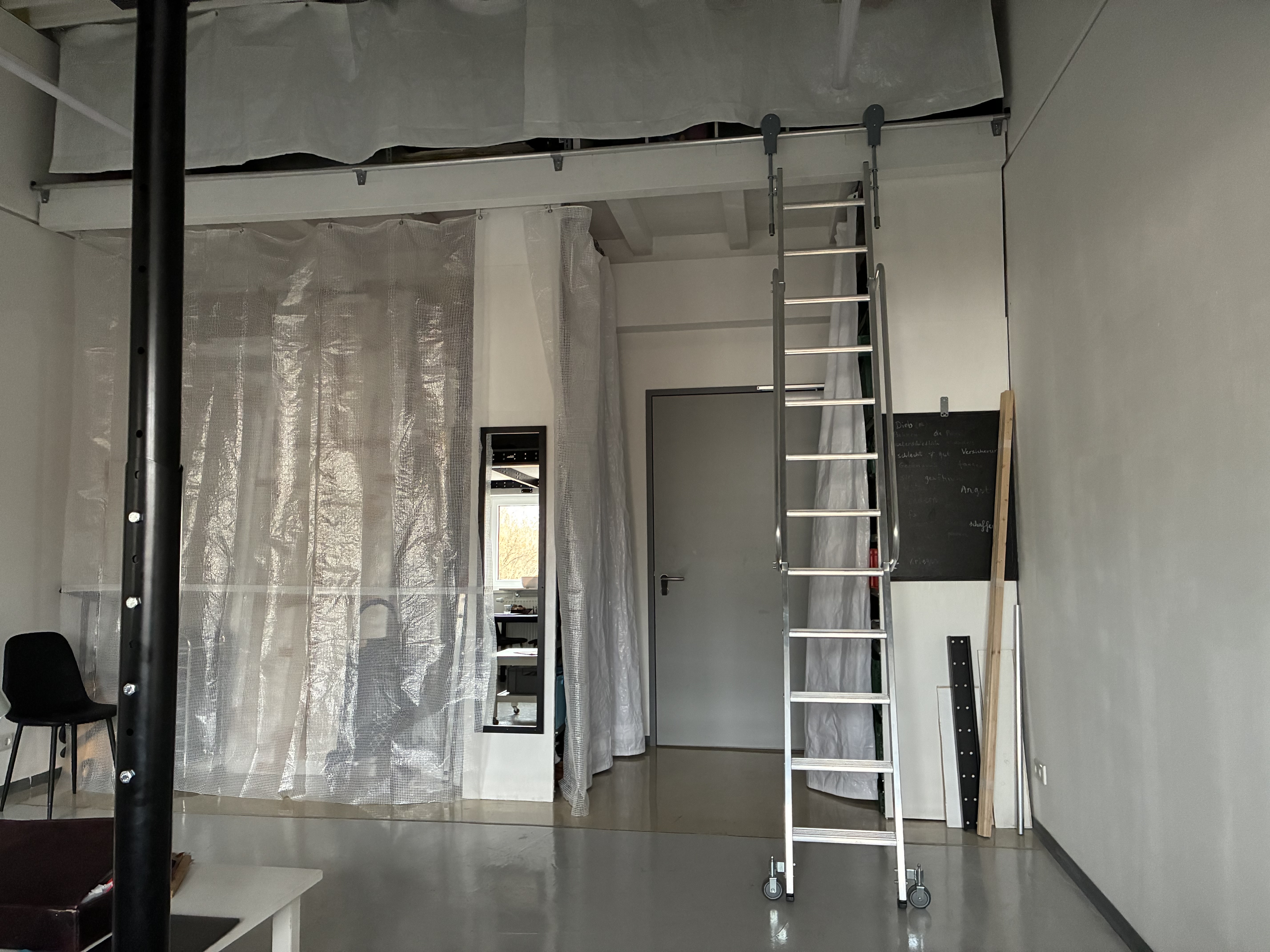 Aluminium-Regalleiter, fahrbar, 10 Stufen