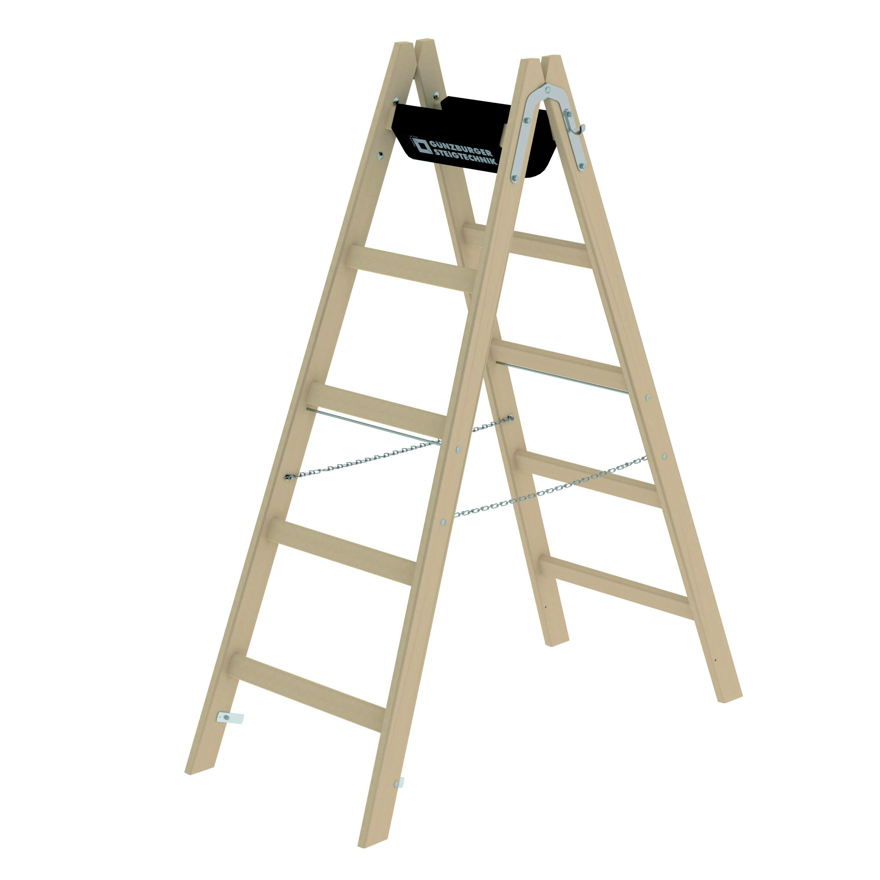 Sprossen-Stehleiter Holz, 2 x 5 Sprossen Sprossen-Stehleiter Holz, 2x4 Sprossen