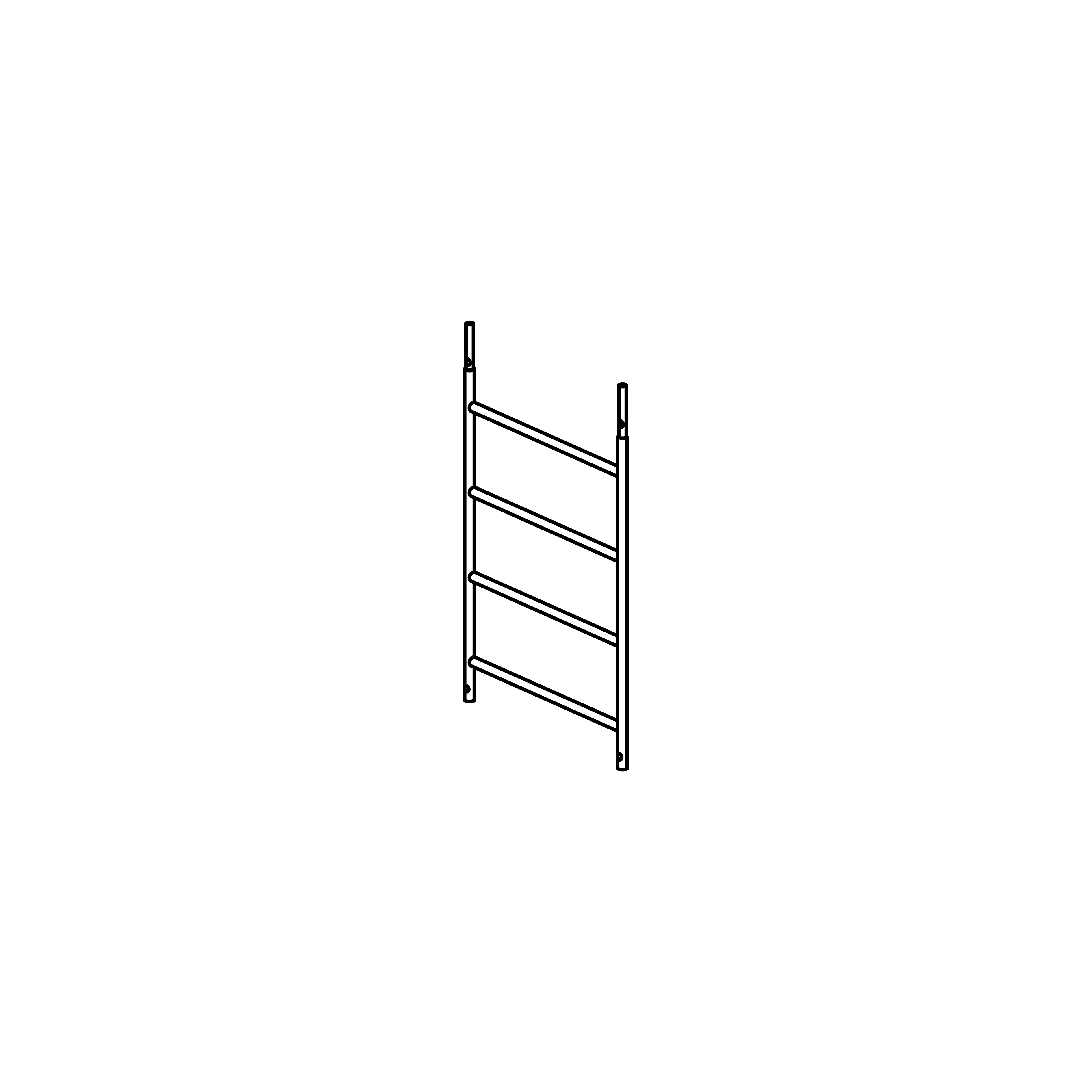 Rahmenteil aus Aluminium mit 4 Sprossen, Breite 0,72m