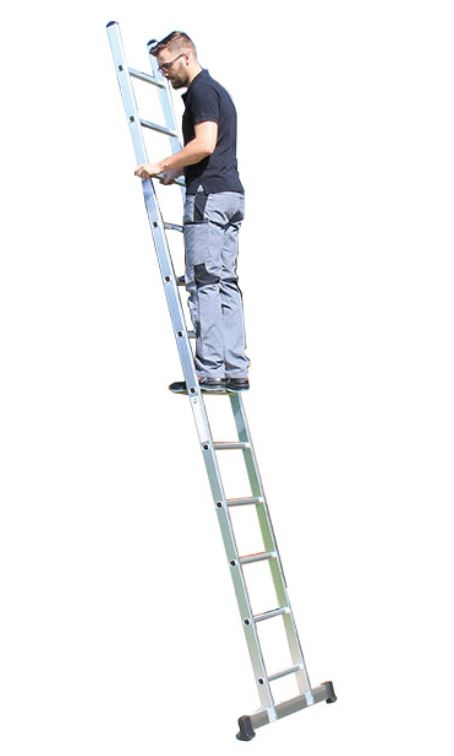 Sprossen-Anlegeleiter, mit Standardtraverse, 12 Sprossen Sprossen-Anlegeleiter, mit Standardtraverse, 12 Sprossen