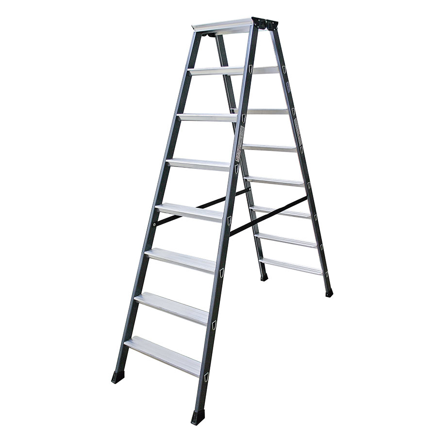 Monto Stufen-Doppelleiter SePro D eloxiert 2x7 Stufen
