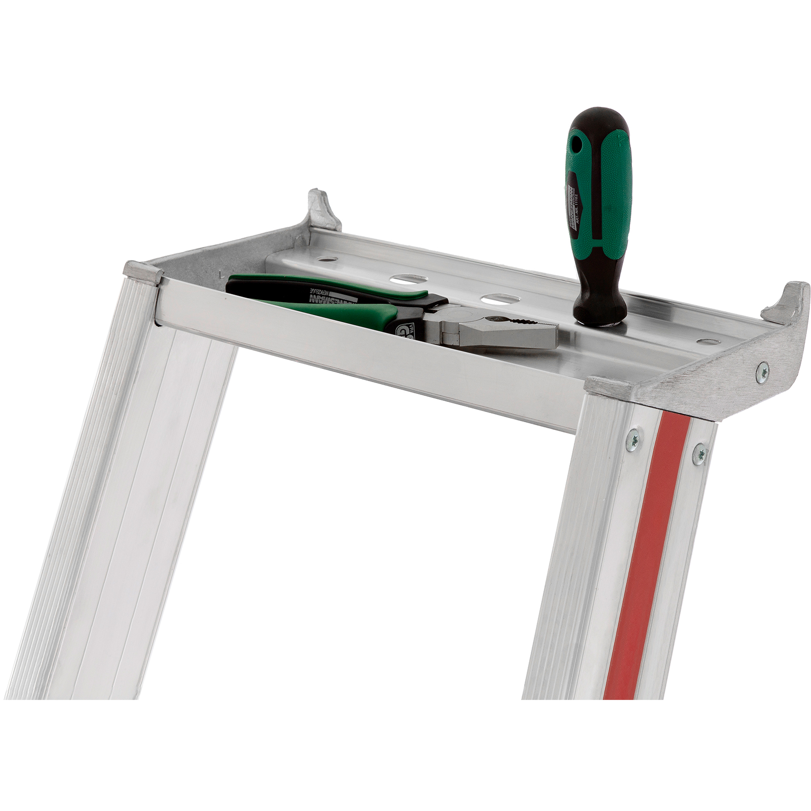 Stufenstehleiter R13 mit Plattform, einseitig begehbar - 8 Stufen