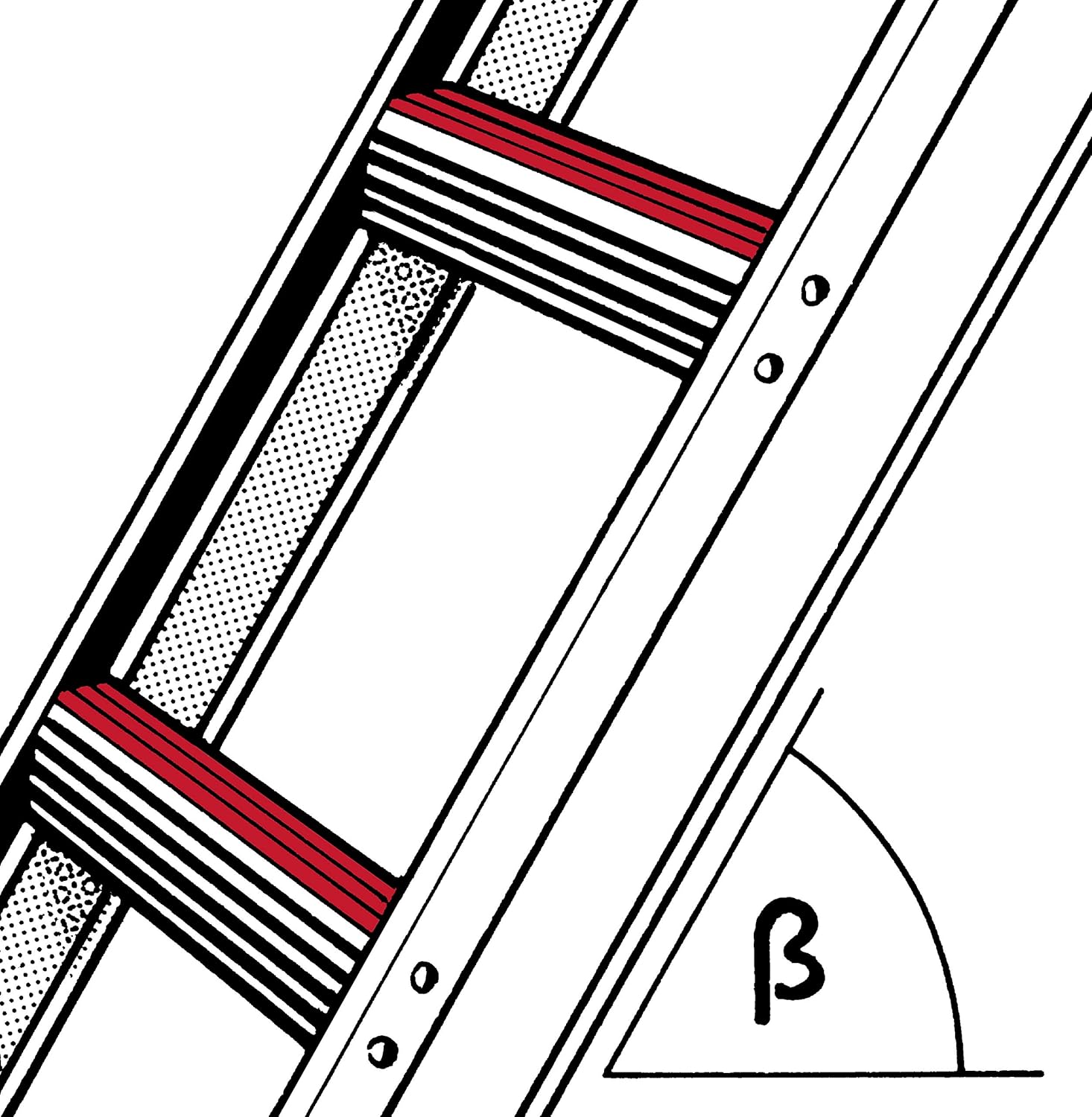 Dachauflegeleiter aus Aluminium (ziegelrot) - 10 Sprossen Dachauflegeleiter aus Aluminium (ziegelrot) - 10 Sprossen
