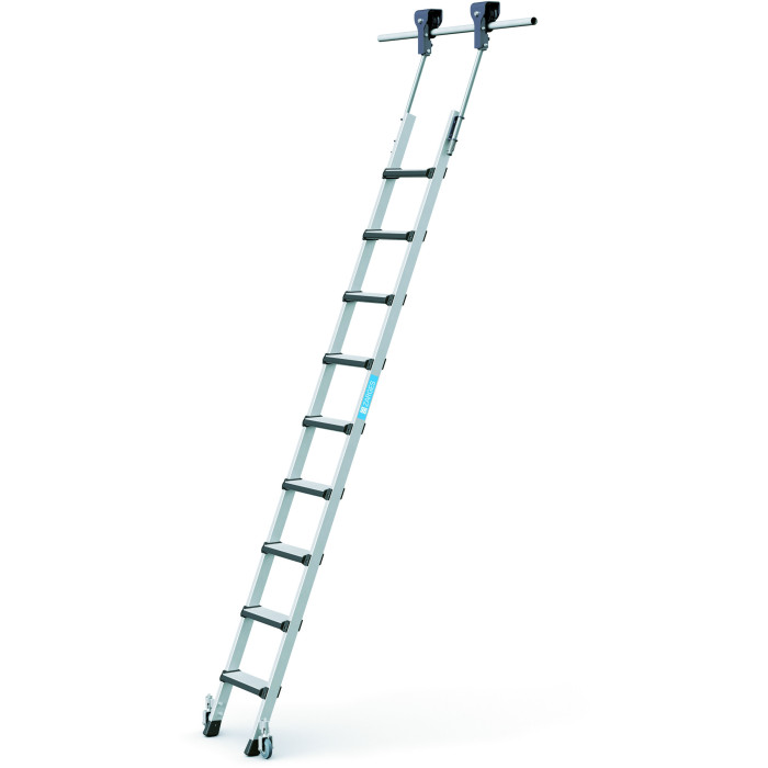 Comfortstep Trec LH, Geschraubte Stufen-Regalleiter fahrbar, 8 Stufen Comfortstep Trec LH, Geschraubte Stufen-Regalleiter fahrbar, 8 Stufen