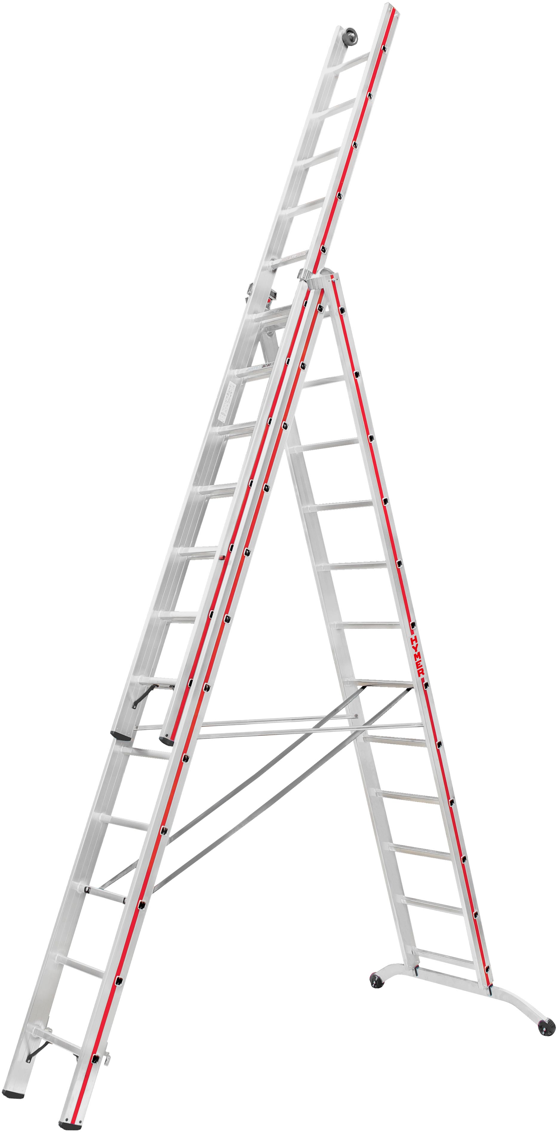 Mehrzweckleiter, dreiteilig - 3x12 Sprossen