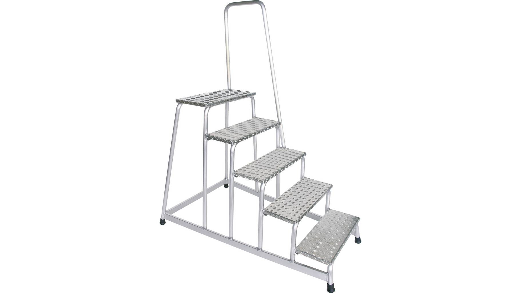 Aluminium-Arbeitspodest, starr, mit Handlauf, 5 Stufen Aluminium-Arbeitspodest, starr, mit Handlauf, 3 Stufen