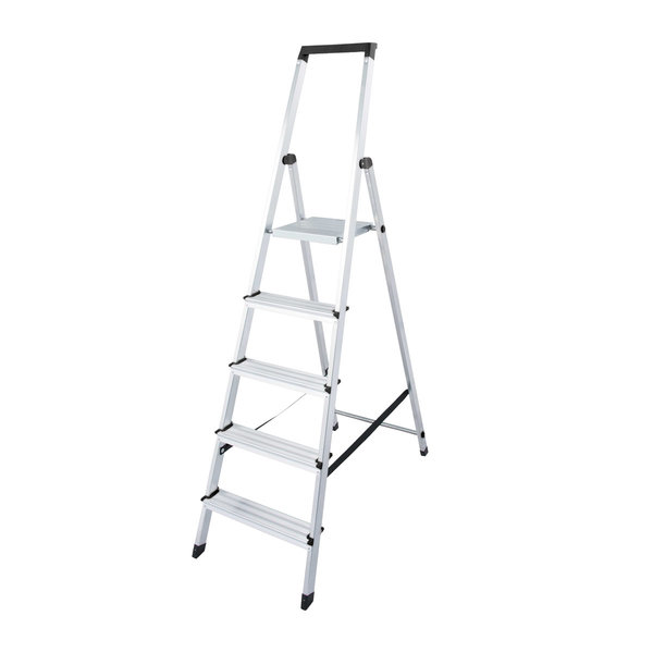 DIY Alu-Haushaltsleiter mit Sicherheitsbrücke, 4 Stufen