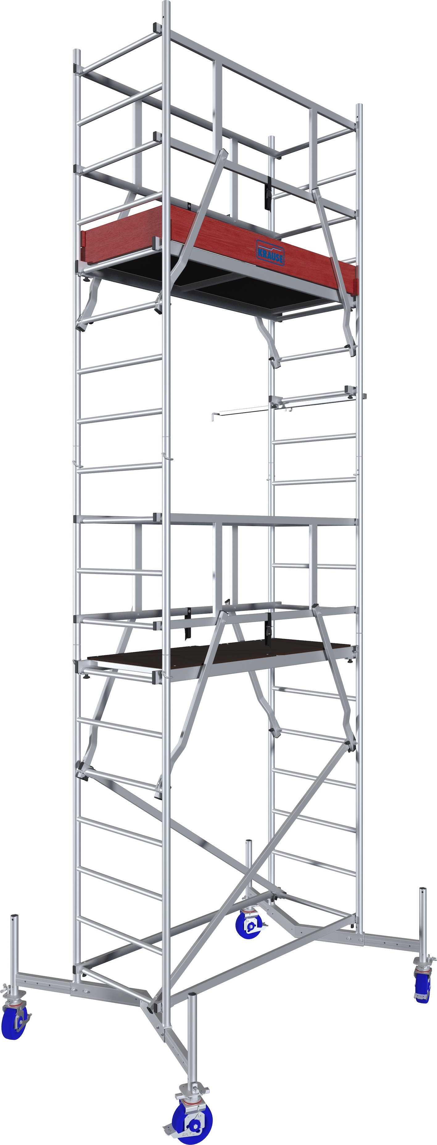 ClimTec Fahrgerüst (Alu) + höhenverstellbare 150mm Fahrrollen, Standhöhe 5 m
