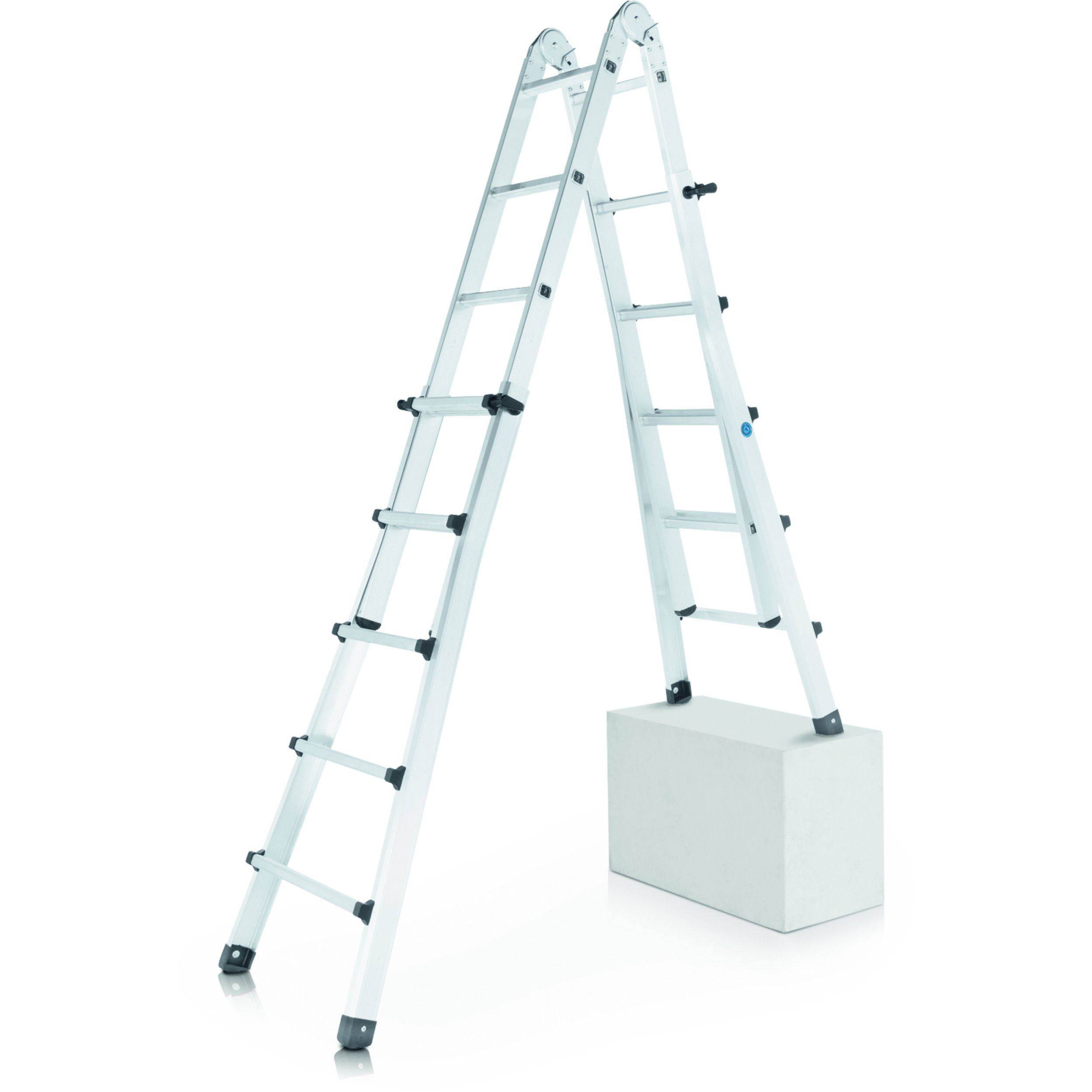 Variotec V, Gebördelte Teleskop-Mehrzweckleiter, 4-teilig Variotec V, Gebördelte Teleskop-Mehrzweckleiter, 4-teilig, 4x4 Sprossen