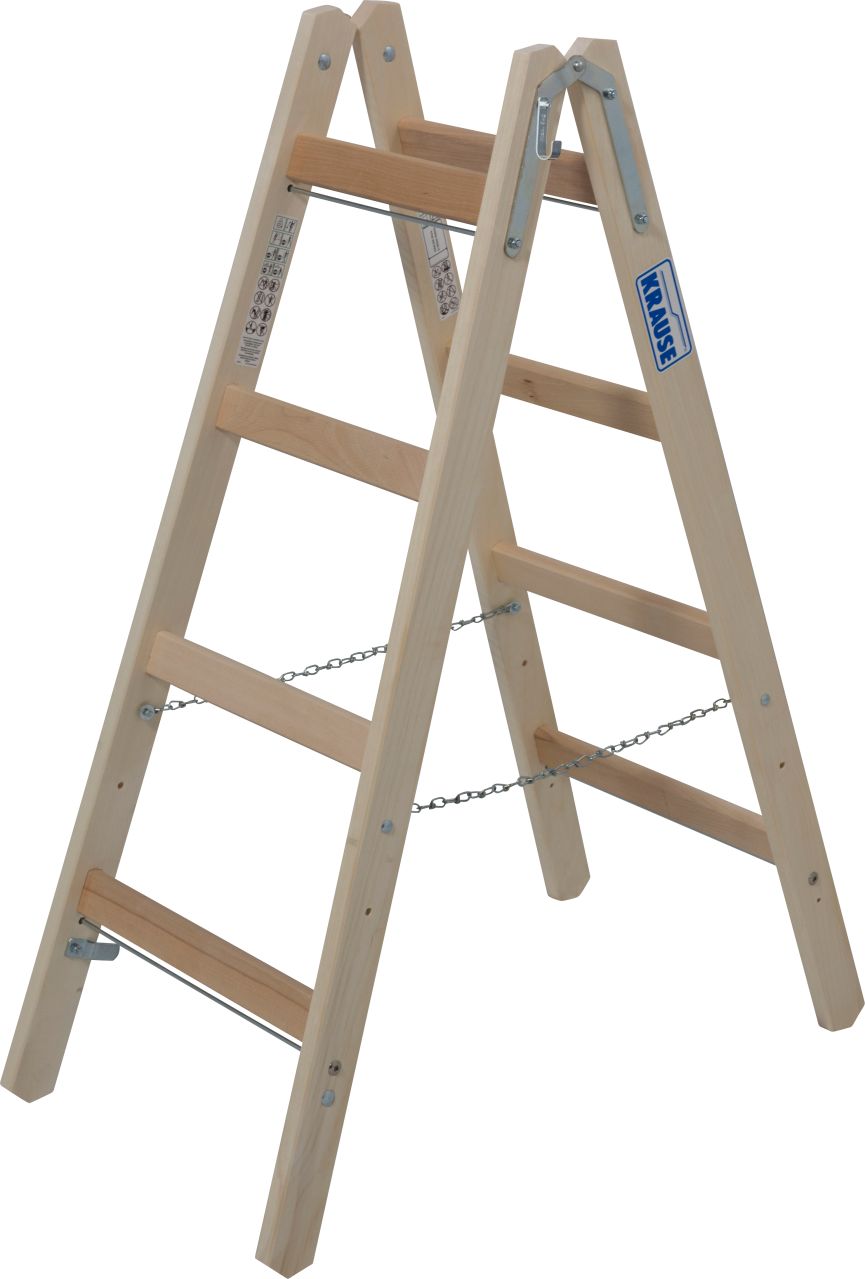 Stabilo Sprossen-Doppelleiter (Holz) 2x4 Sprossen