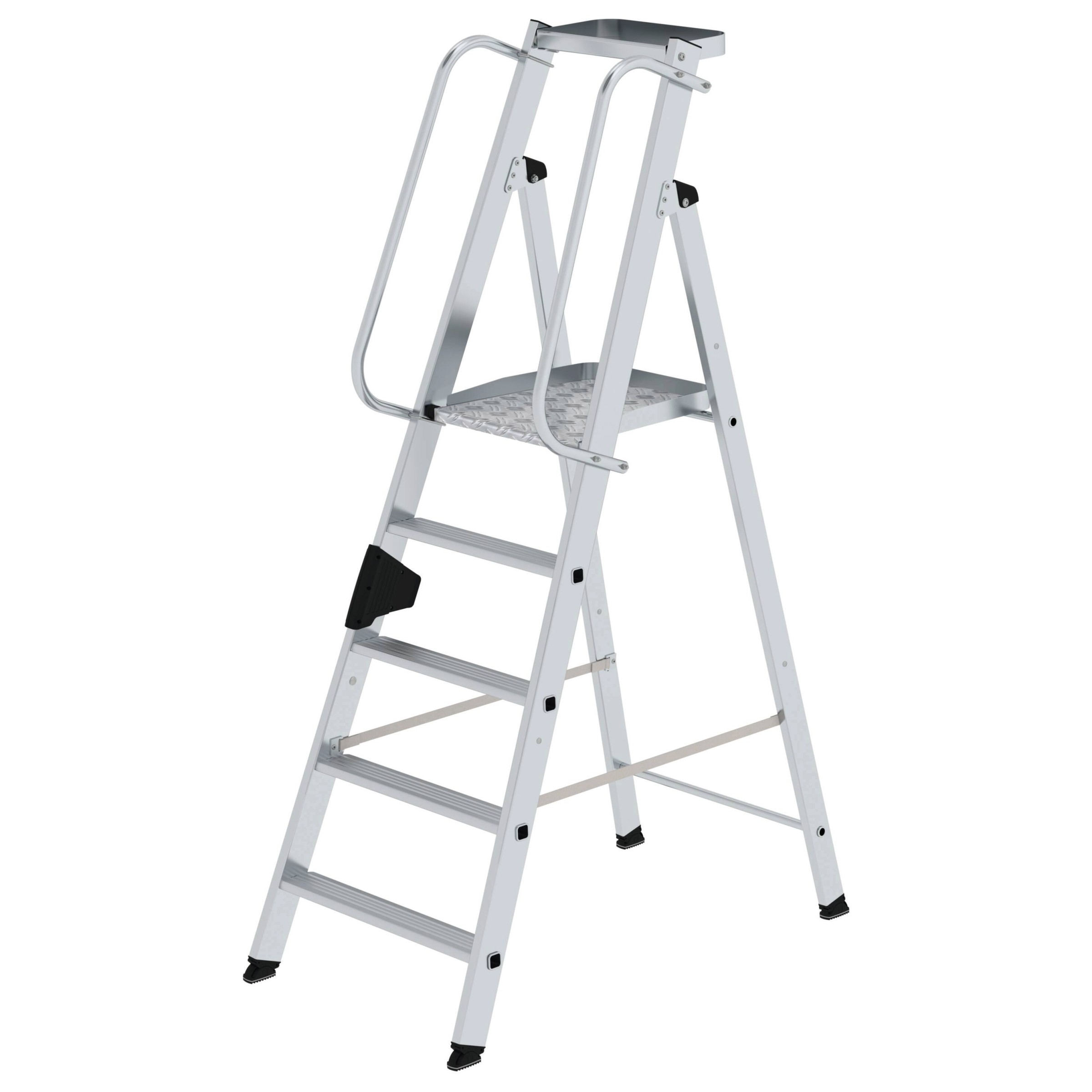 Aluminium-Stehleiter, einseitig begehbar, 5 Stufen Aluminium-Stehleiter, einseitig begehbar, 5 Stufen