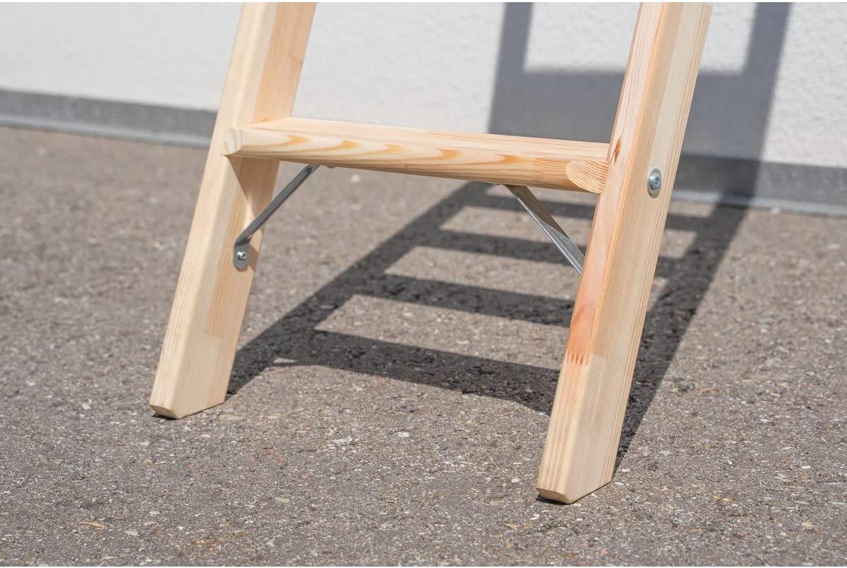 Stufen-Anlegeleiter Holz ohne Traverse, 8 Stufen