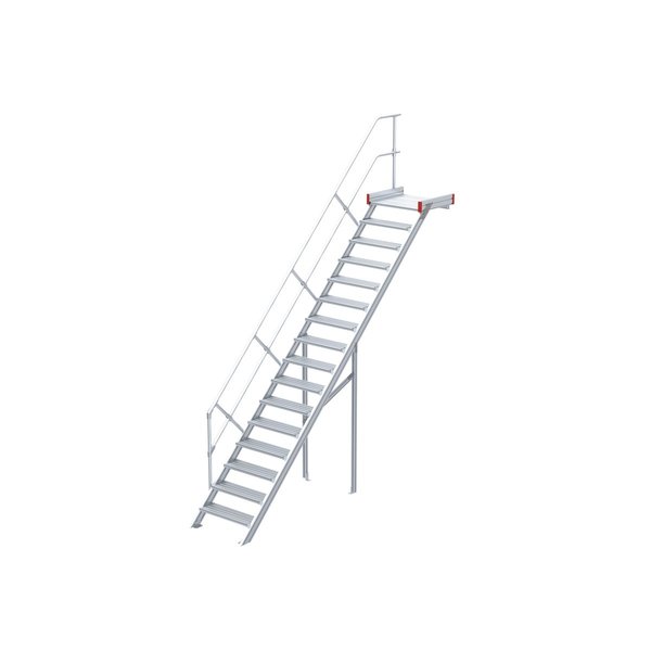 Nr. 511 Podesttreppe 45°, 600 mm Stufenbreite - 6 Stufen