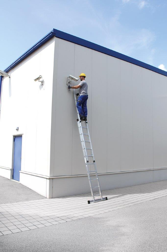 Schiebeleiter, Abb. mit 2 x 10 Sprossen Aluminium-Schiebeleiter 2-teilig mit Standard-Traverse , 2x8 Sprossen