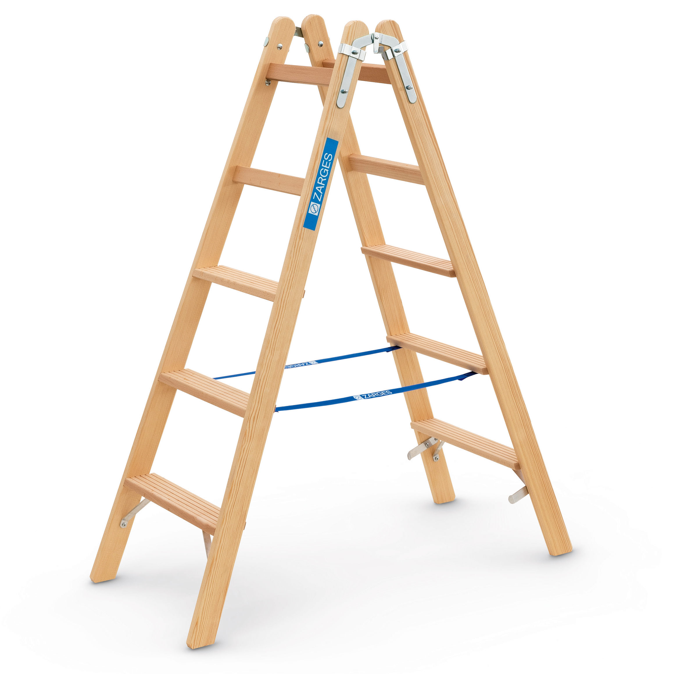 Crestastep B, Holz-Stufen-Stehleiter beidseitig begehbar, 2x4 Stufen