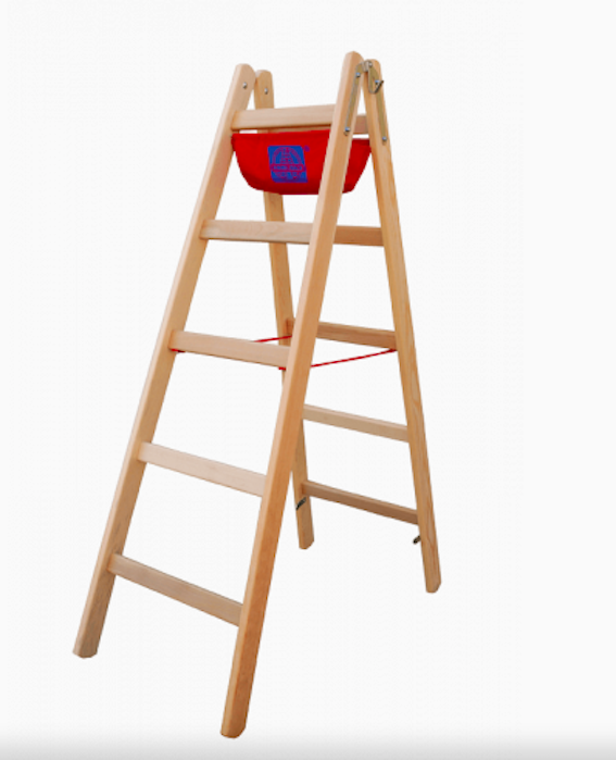 Holz-Sprossen-Stehleiter 2x7 Sprossen/Stufen