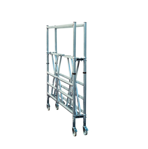 Aluminium-Klappgerüst mit Dreifach-Plattform, Standhöhe 8,39 m Aluminium-Klappgerüst mit Dreifach-Plattform, Standhöhe 8,39 m