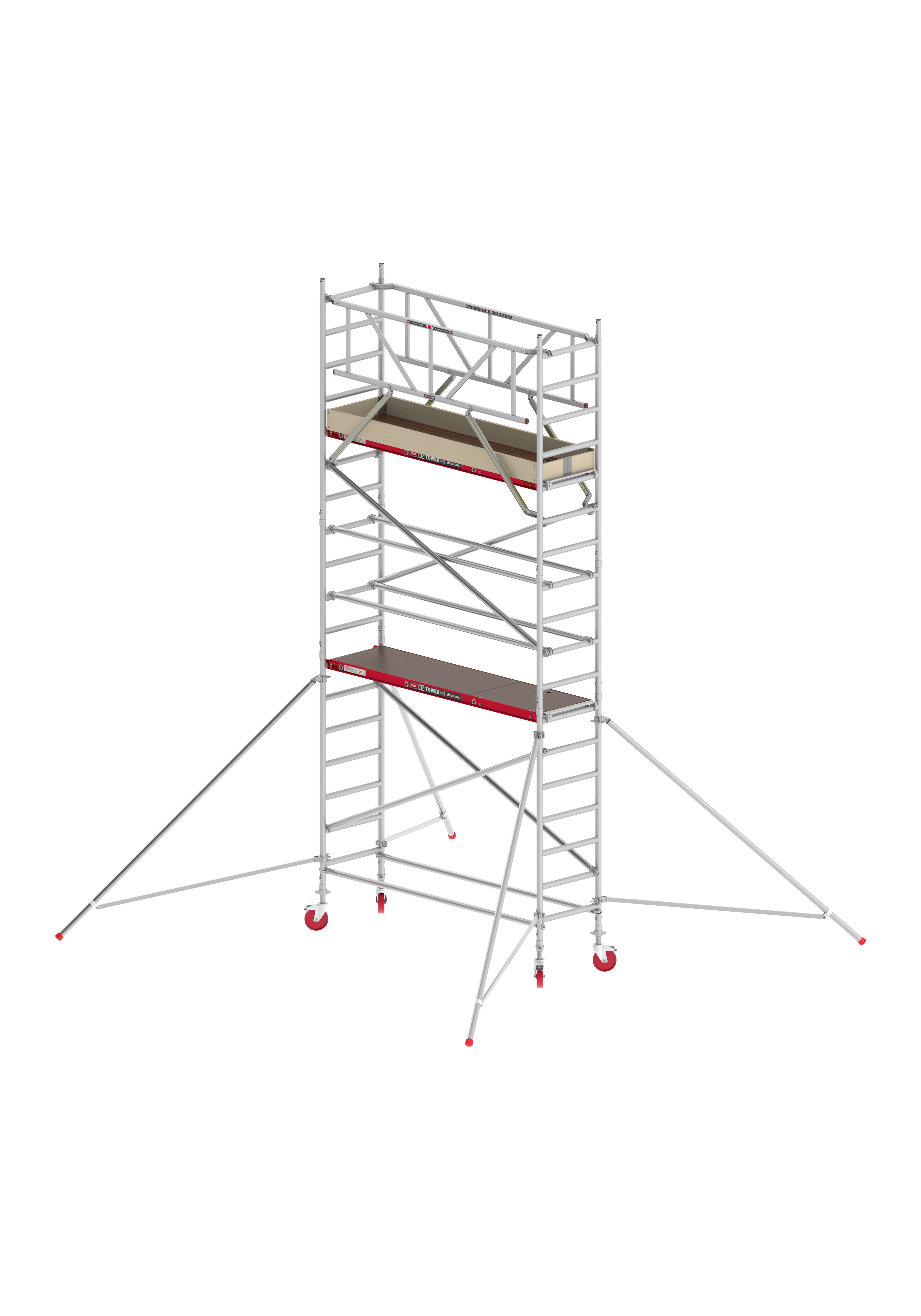 FAHRGERÜST RS Tower 41 schmal - Breit 0,75 m Holz Länge 2,45m Standhöhe 3,20