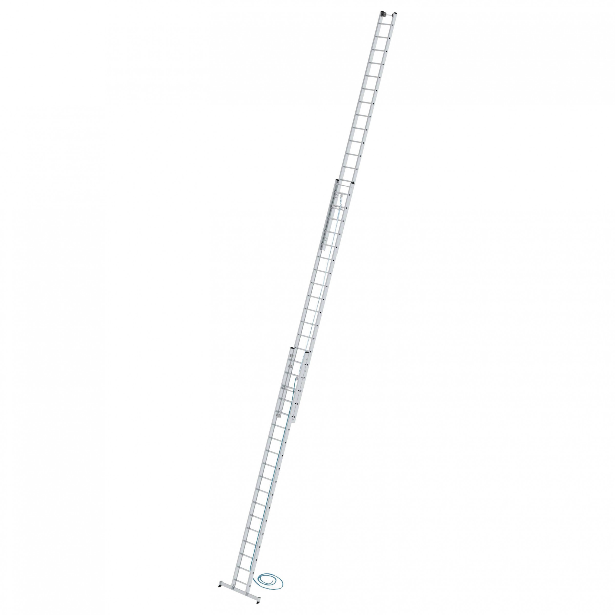 Aluminium-Seilzugleiter 3-teilig mit nivello®-Traverse, 3x18 Sprossen Aluminium-Seilzugleiter 3-teilig mit nivello®-Traverse - 3x14 Sprossen