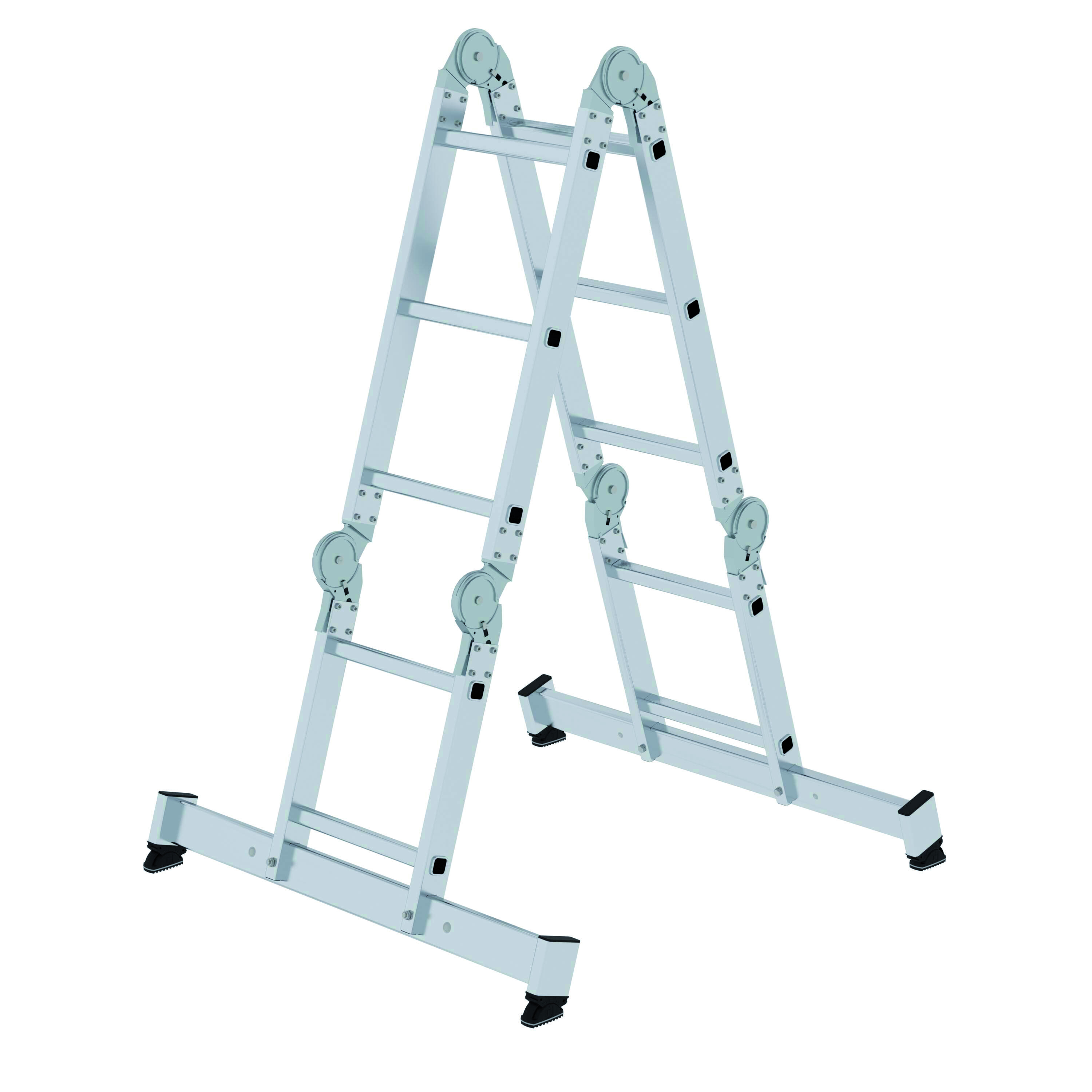 Vielzweckleiter 4-teilig mit nivello®-Traverse - 2x2+2x3 Sprossen Vielzweckleiter 4-teilig mit nivello®-Traverse - 2x2+2x3 Sprossen
