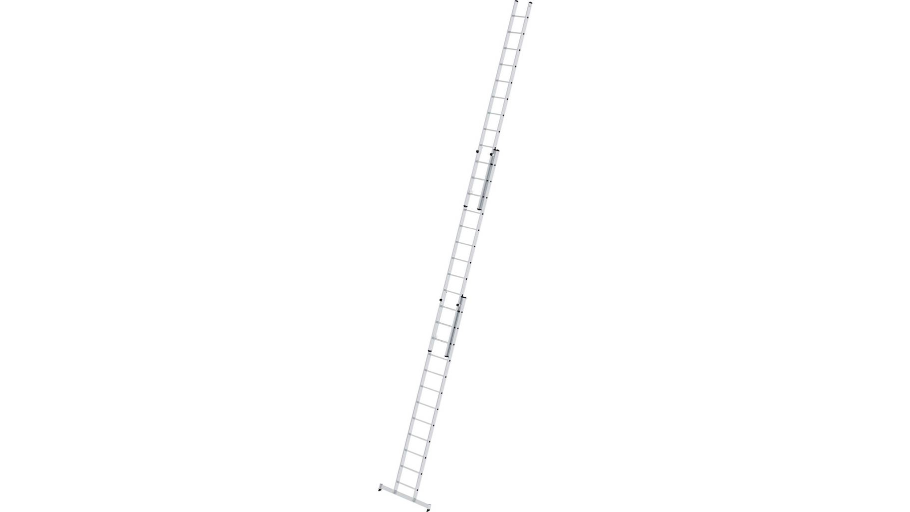 Aluminium-Schiebeleiter 3-teilig mit nivello®-Traverse - 3x8 Sprossen