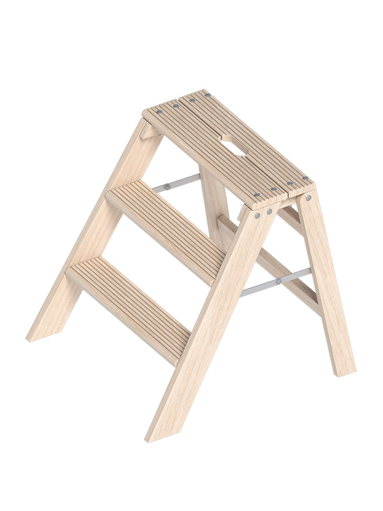 Klappbarer Holzstufentritt 1055, 3 Stufen