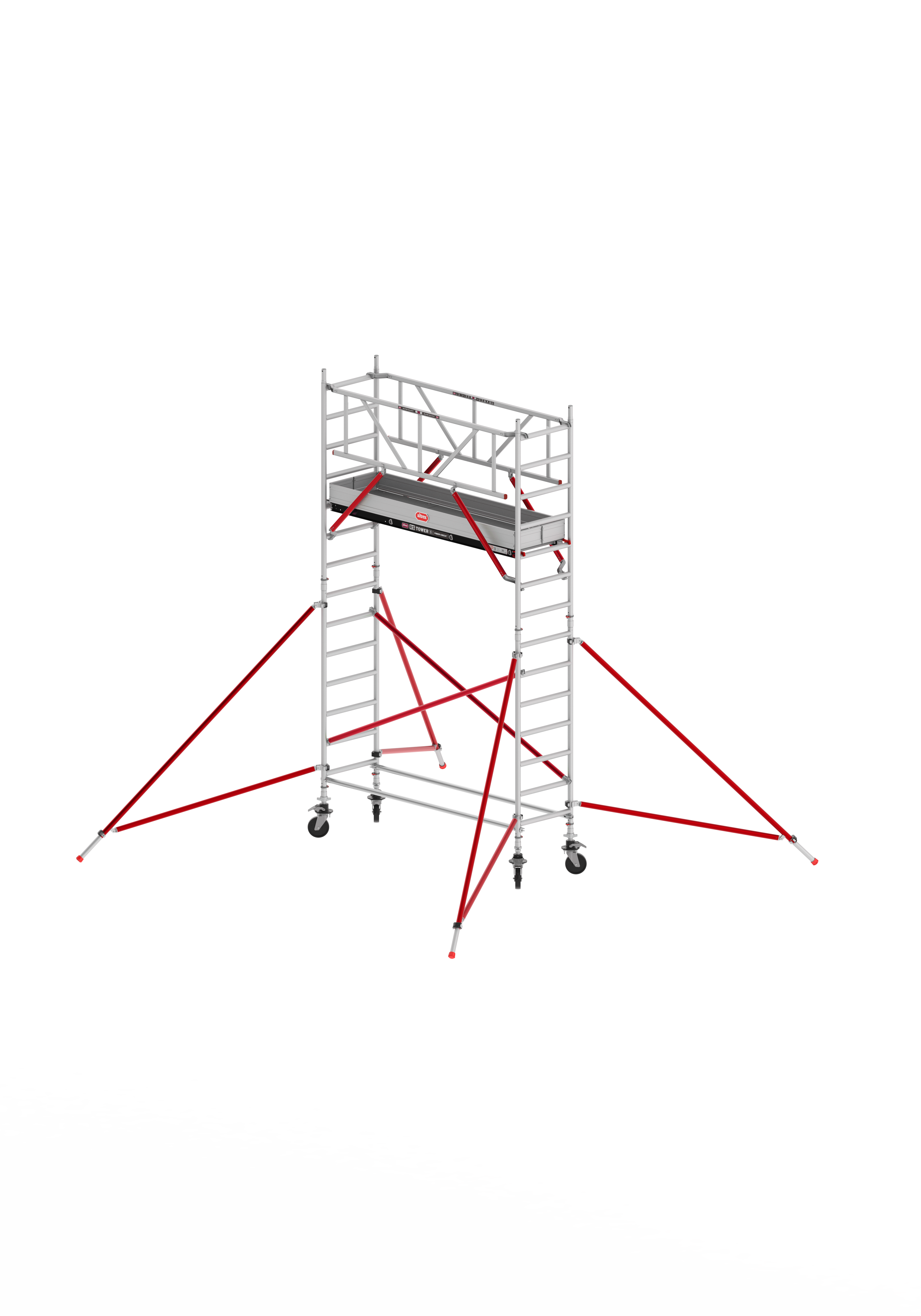 FAHRGERÜST RS TOWER 51 S mit Safe-Quick R2 - schmal 0.75 m Fiber-Deck Länge 1,85 m Standhöhe 2,20m