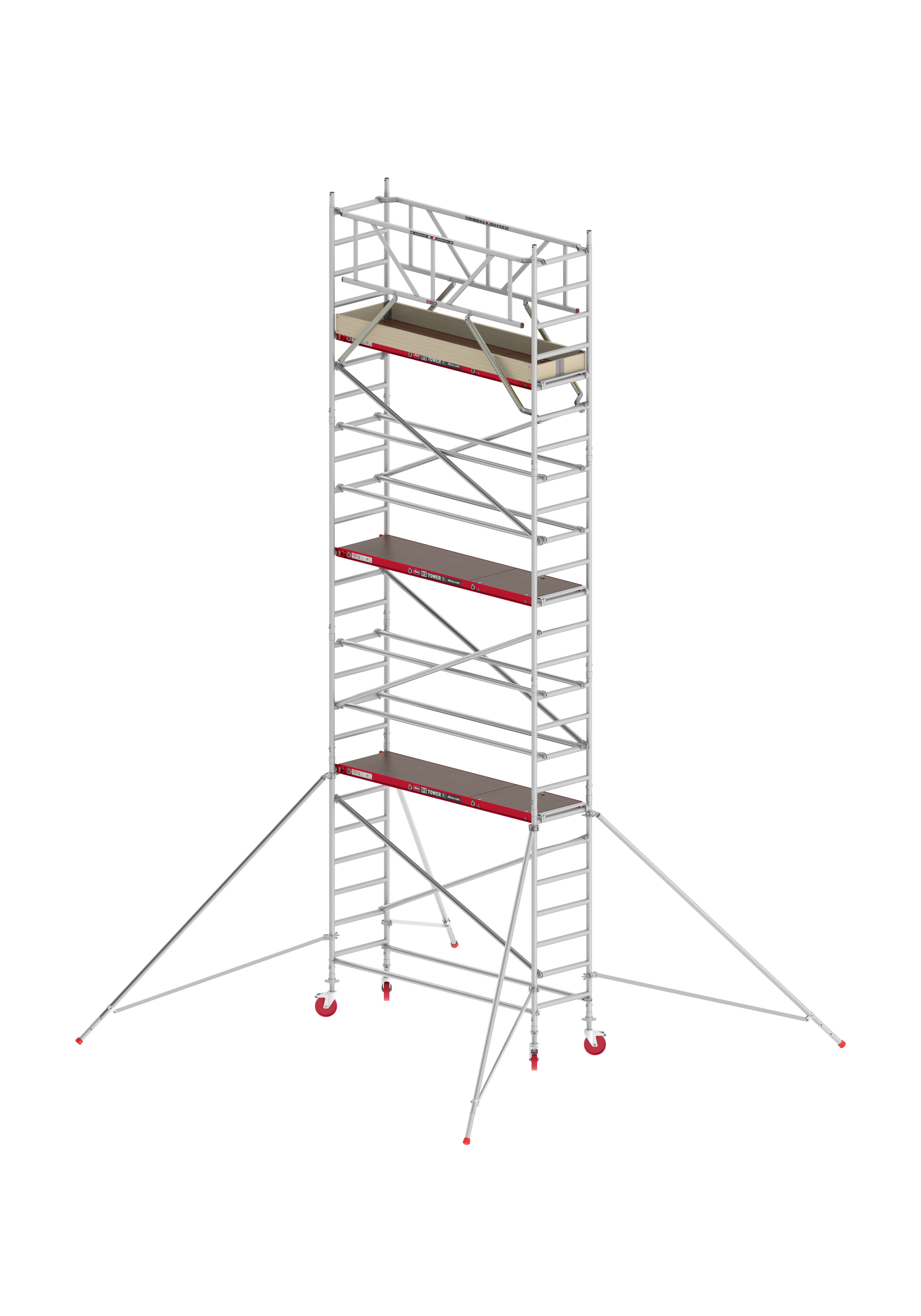 FAHRGERÜST RS Tower 41 schmal - Breit 0,75 m Holz Länge 2,45m Standhöhe 3,20