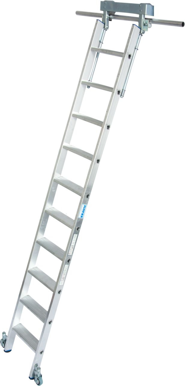 Stufen-Regalleiter für T-Schienenanlage, 10 Stufen Stufen-RegalLeiter für T-Schienenanlage, 7 Stufen