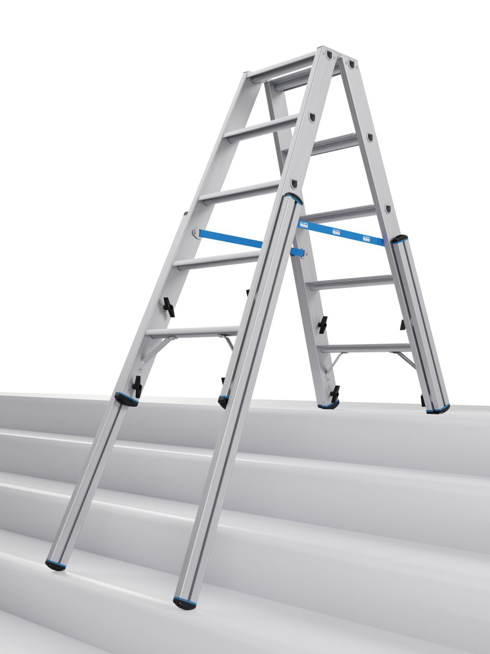 STABILO Teleskop-Stufen-DoppelLeiter, 2x5 Stufen STABILO Teleskop-Stufen-DoppelLeiter, 2x5 Stufen