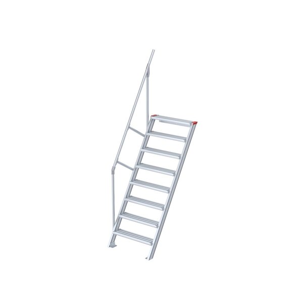 Treppe, 60° Steigwinkel, 1000 mm Stufenbreite, Alu gerieft, 5 Stufen Treppe, 60° Steigwinkel, 1000 mm Stufenbreite, Alu gerieft, 5 Stufen