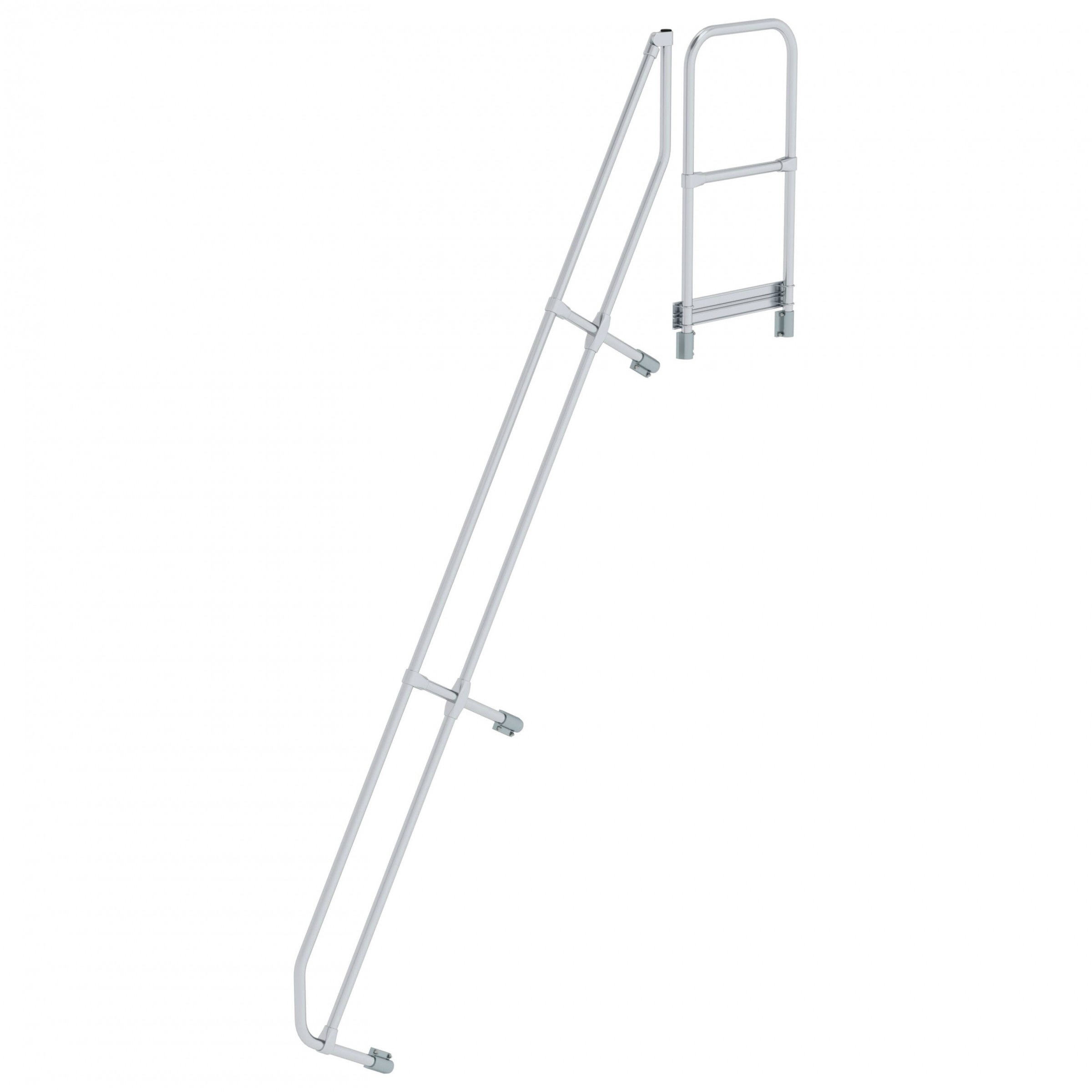 Zweiter Handlauf für Treppe 60° mit Podest, 12 Stufen