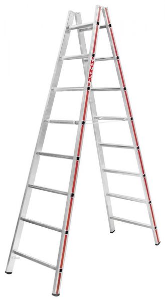 Sprossenstehleiter, beidseitig begehbar - 2x12 Sprossen