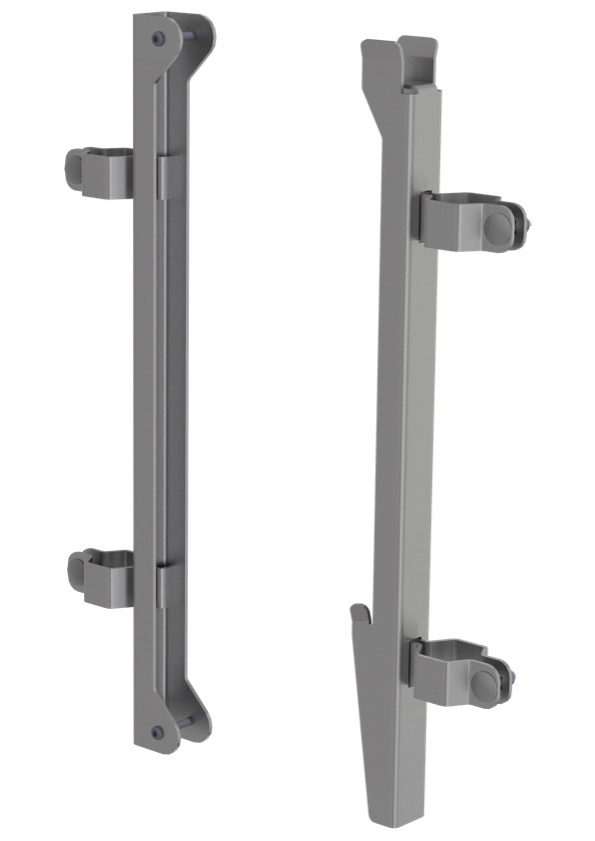 Stabilo Podestleiter fahrbar, beidseitig begehbar,  Profilrost mit R13-Stufen, 2 x 3 Stufen