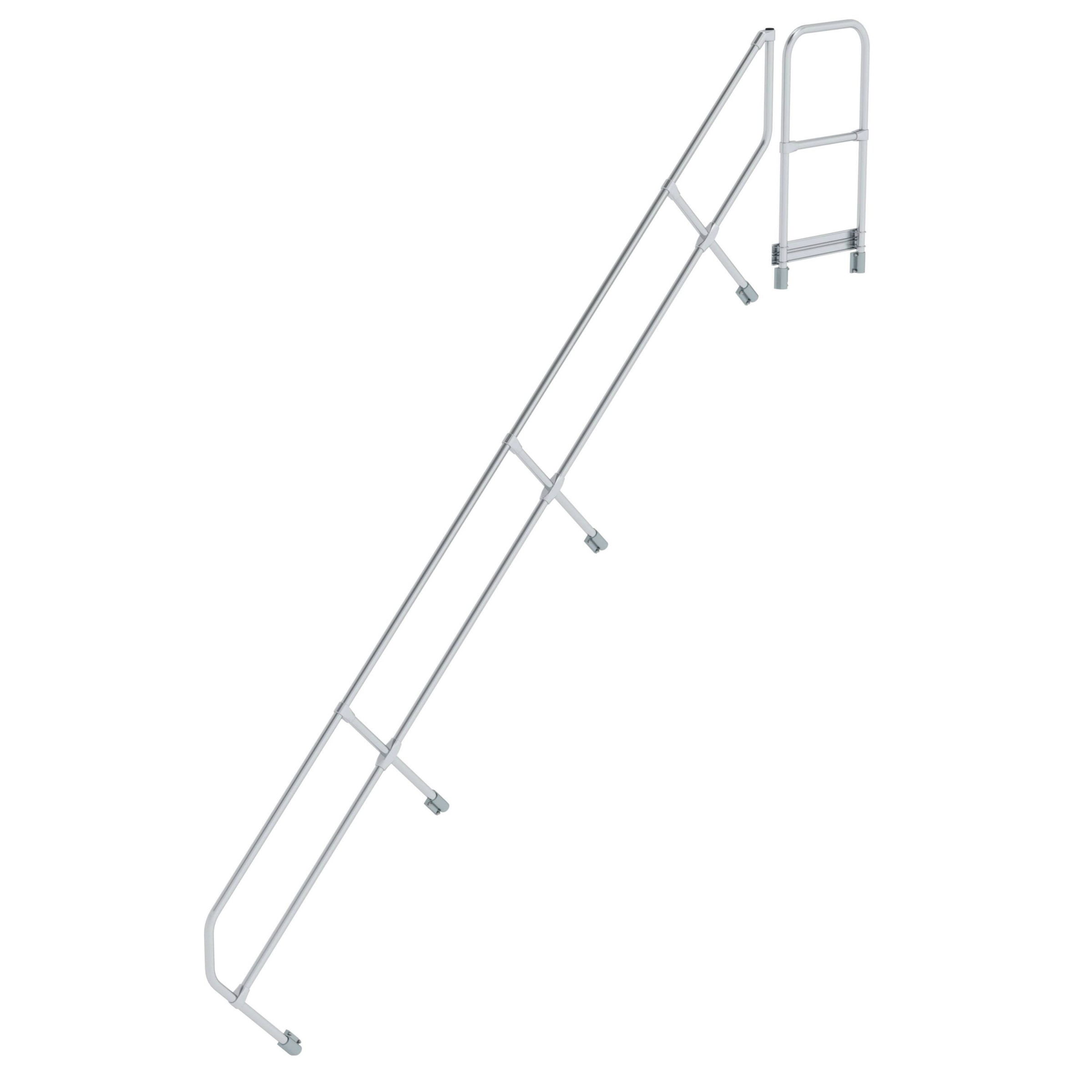 Zweiter Handlauf für Treppe mit Plattform 45°, 15 Stufen Zweiter Handlauf für Treppe mit Plattform 45°, 15 Stufen